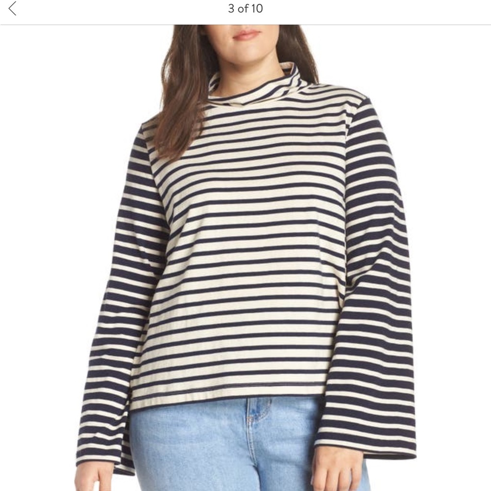 Madewell Stripe Block Wide Sleeve Turtleneck